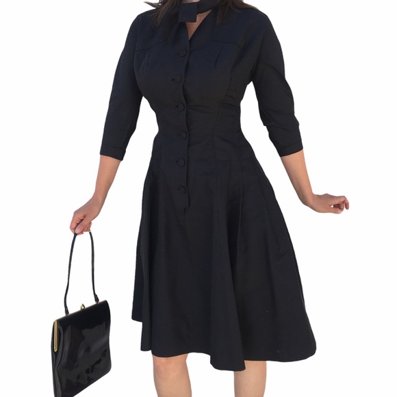 Vintage Dresses & Skirts - 1950s Black Dress
